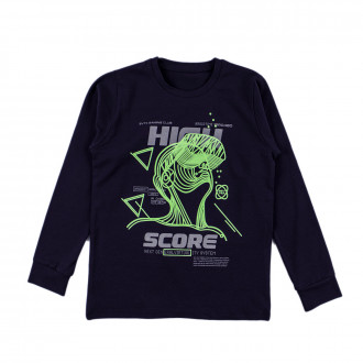 Детска блуза за момчета ''Score'' в цвят индиго 1
