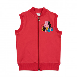 Ватиран елек за момичета в цвят диня 