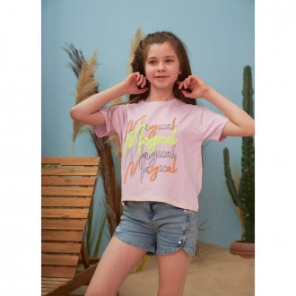 Детска тениска за момичета в лилав цвят 1