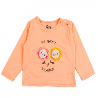 Детска блуза с 3D в цвят сьомга  1