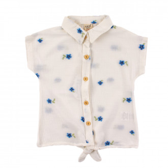 Детска риза за момичета със сини цветчета