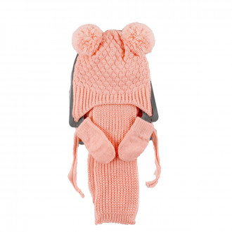 Комплект шал, шапка и ръкавички за момичета в празкова