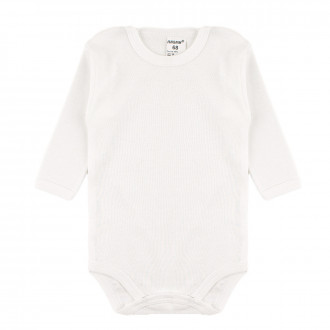 Бяло боди от памучен рипс