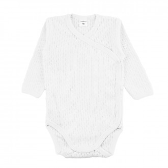 Боди от памучен ажур в бяло