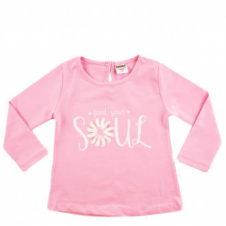 Блуза от памук в розово за момичета 1
