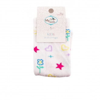 Детски къси чорапки  с пъстри апликации