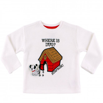 Плътна блуза за момчета с кученце (9 мес. - 4 год.) 1