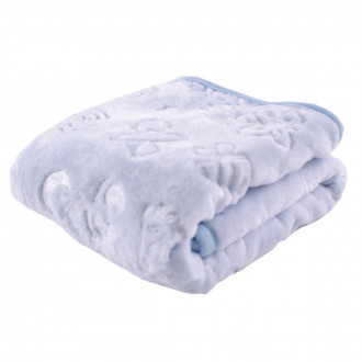 Бебешко одеяло в синьо 80х85 см  1
