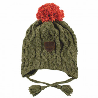 Зимна шапка с полар за момчета в цвят киви (4 - 8 год.) 
