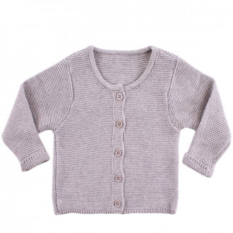 Бебешка плетена жилетка в сиво (0 - 18 мес.)