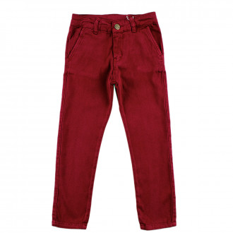 Памучен панталон за момчета в цвят вишна (2 - 7 год.) 1