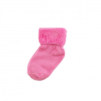 Бебешки розови хавлиени чорапи (0 - 3 мес.)