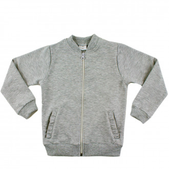 Ватиран суичер за момичета в сив меланж (3 - 12 год.)