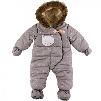 Бебешки ескимос с ръкавички и терлички в сив меланж (9 - 24 мес.) 1