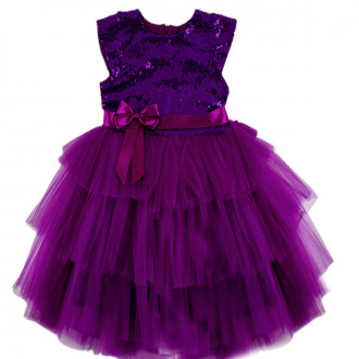 Празнична рокля с пайети "Party time" в лилаво (3 - 7 год.) 1