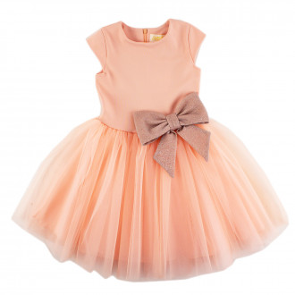 Официална рокля ''Гергана" в опушено розово (1 - 8 год.) 1