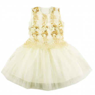 Празнична рокля "Алиса" с 3D апликации (6 - 11 год.) 1