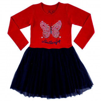 Рокля "Butterfly" с пайети в червено (3 - 8 год.) 1