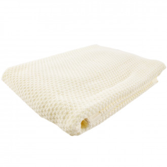 Плетено одеялце - пелена в екрю 90 х 100 см 1
