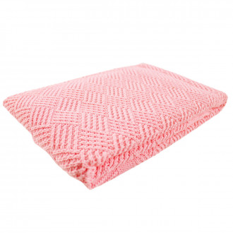 Плетено одеялце - пелена в розово 90 х 100 см 1