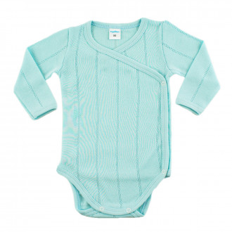 Боди от памучен ажур в карибско синьо (0 - 6 мес.) 