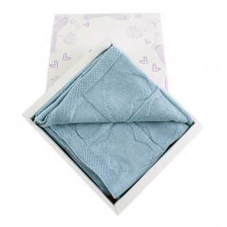 Плетено одеялце - пелена от мериносова вълна 80 х 100 см 1