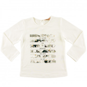 Блуза с камъчета в екрю за момичета (2 - 5 год.) 1