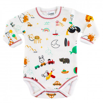 Боди от памучен интерлок в екрю