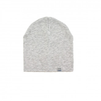 Бебешка трикотажна шапка в светлосив меланж (0 - 6 мес.)