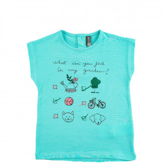 Бебешка тениска в аквамарин (3 - 24 мес.)