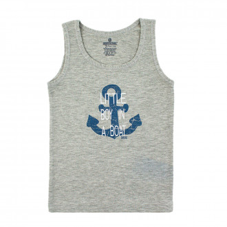 Потник за момчета в сив меланж "Моряк"