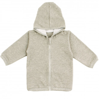 Суичер от памук в сив меланж 