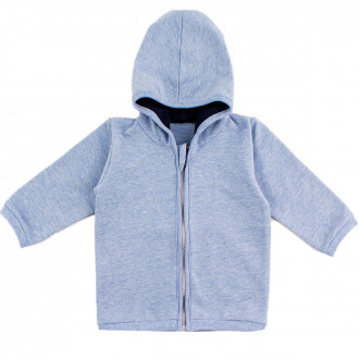 Суичер от памук в син меланж за момчета 