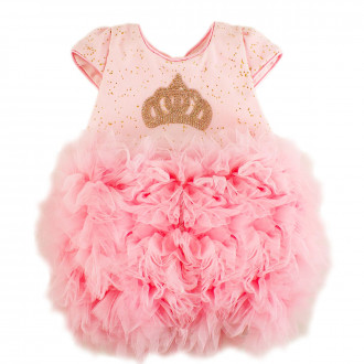 Бебешка официална рокля "Изабел'' в розово (3 - 12 мес.) 1