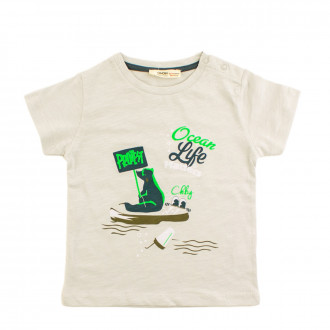 Детска тениска в светлосиво за момчета 