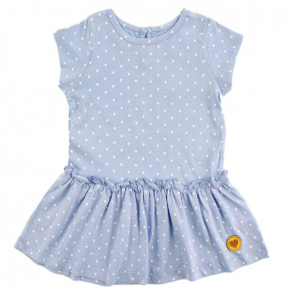 Лятна трикотажна рокля "Милена" в синьо на точки
