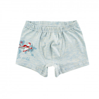 Детски боксер за момчета в светлосин меланж