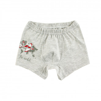 Детски боксер за момчета в светлосив меланж