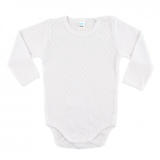 Бяло боди от памучен ажур