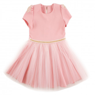 Детска рокля "Лея" в цвят опушено розово 1