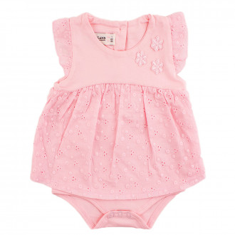 Бебешко лятно боди-рокля в розово 1