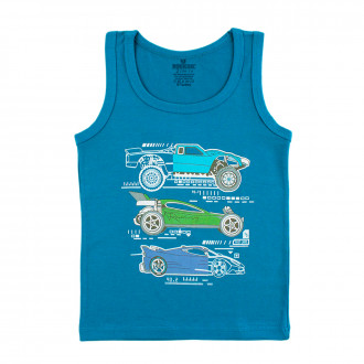 Потник за момчета в петрол " Състезателни коли"