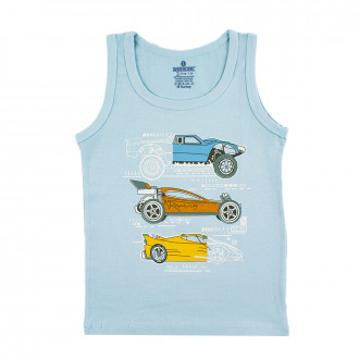 Потник за момчета в светлосиньо " Състезателни коли"