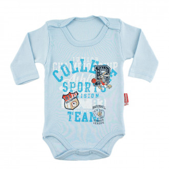 Бебешко боди за момчета в синьо (3 - 18 мес.)