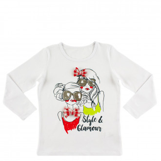Детска блуза за момичета в бяло (3 - 10 год.) 1
