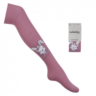 Детски памучен чорапогащник ''Зайче'' в пепел от рози