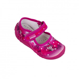 Анатомични дишащи текстилни обувки за момичета в наситено розово 1