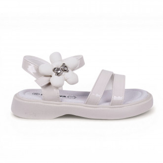 Анатомични лачени сандали "Flower" в светлобежово