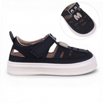 Анатомични сандали от екокожа в черно