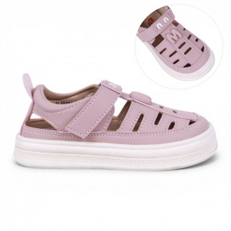 Анатомични сандали от екокожа в опушено розово